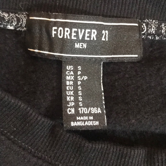 “FOREVER 21 MEN” Black Sweatshirt . - Picture 7 of 8